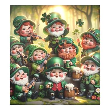 Imagem de St Patrick Gnome Green capa magnética para máquina de lavar louça, capa de porta frontal para máquina de lavar louça, 58 cm L x 66 cm A