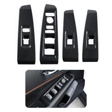 Imagem de BRMYL Decalques de capa de controle de interruptor de elevação de janela de carro para Honda Accord 2023 2024 2025 10ª geração acessórios adesivos interiores de fibra de carbono ABS