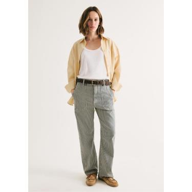 Imagem de Calça Jeans Feminina Barrel Listrada-Feminino