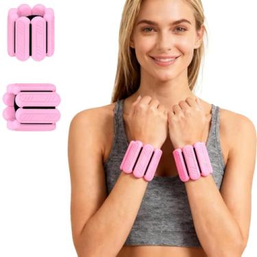 Imagem de VROROPX Pesos de tornozelo para mulheres e homens – Pesos de pulso ajustáveis para treinamento de força, design de borracha de silicone respirável e confortável