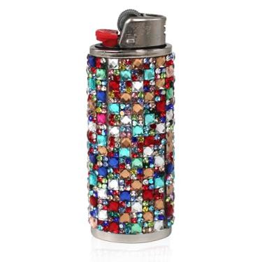 Imagem de HUMWE Capa para isqueiro de cristal de strass brilhante para isqueiro Bic tamanho padrão J6
