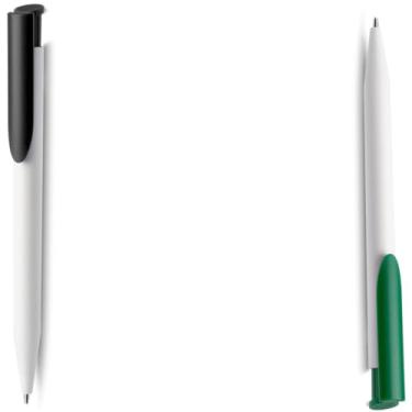 Imagem de Caneta Esferográfica Retrátil Executiva, Metal e Plástico, Escrita Azul, Acabamento Fosco, Grip Metálico, 0.7mm, Corpo Cilíndrico, para Escrita Geral, 14cm (Preto e Verde)