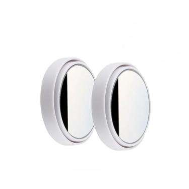 Imagem de Espelho Retrovisor Infinito: Kit Ponto Cego Retrovisor com Espelho Redondo Convexo Adesivo 360 Graus - Espelho de Ponto Cego para Carro ao Inverter(2,branco)