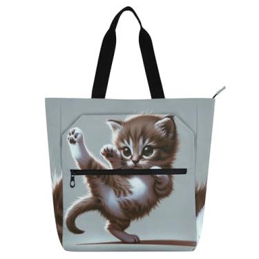 Imagem de Sacola divertida de Kung Fu Kung Fu para mulheres, trabalho, lona, escola, bolsa para professores, amantes de livros, presentes