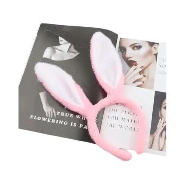 Imagem de Tiara De Orelhas De Coelho De Pelúcia Unissex Para Festas, Apresentaçõ