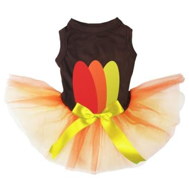Imagem de Petitebella Vestido para cachorro Turkey Tails (marrom/laranja, médio)