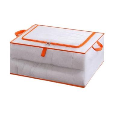 Imagem de Cffuvros Saco de Armazenamento Sob a Cama, Organizador com Zíper de Visão Transparente para Roupas, Edredons, Cobertores, Sacos de Armazenamento Jumbo com Alças para Armário de Qua (XL 60x50x30cm)