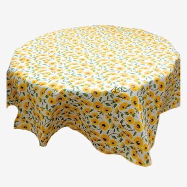 Imagem de Toalha de Mesa Redonda Oxford 1,40m - Alta Durabilidade, Cores Vibrantes e Fácil de Lavar para Sala de Jantar e Festas(Girassol)