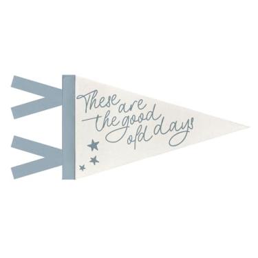 Imagem de WXHUM Bandeiras de bandeira cristã These Are The Good Old Days, versículo bíblico religioso escritura azul decoração de parede para quarto, sala de estar, igreja, escritório, 20 x 43 cm