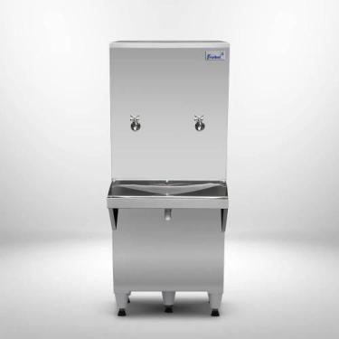 Imagem de Bebedouro agua industrial inox 50litros c/2 torneiras 220v - frisbel -