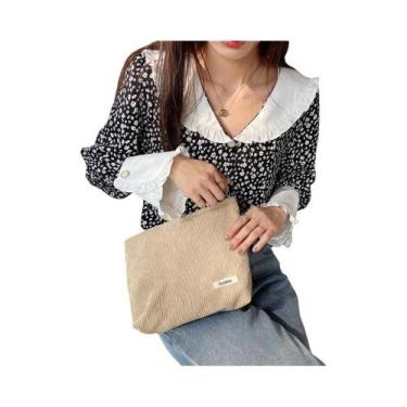 Imagem de Bolsa De Maquiagem Grande Feminina, Necessaire De Moda, Estojo Com Zíp