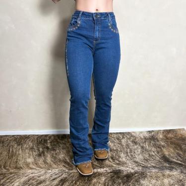 Imagem de Calça Jeans Country Feminina Bordada Tradicional Texas Farm, 42
