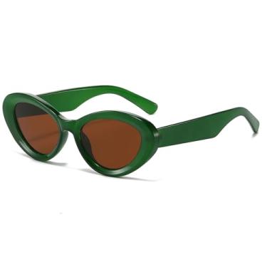 Imagem de Óculos de Sol UV400 - Olho de Gato, Lentes de Gelatina com Gradiente de Cores, para Homens e Mulheres, Esportes ao Ar Livre, Corrida, Ciclismo, Cor Chá Verde
