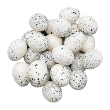 Imagem de rockible 50 Ovos Artificiais de Pássaro para Enfeites de Jardim na Primavera, Ovos Decorativos de Espuma Falsa com