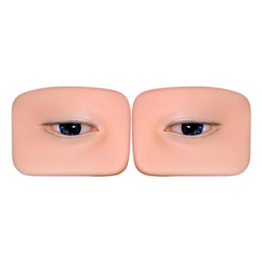 Imagem de MotiveTech 2 unidades de modelos de olhos de silicone 3D para prática de cílios, manequim para cílios artificiais.
