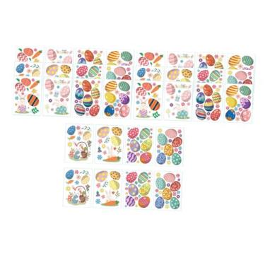 Imagem de oshhni 32 adesivos de coelhinhos de Páscoa para janelas, autoadesivos e decorativos. Perfeitos para cestas, lembrancinhas de Páscoa e decoração de festas.