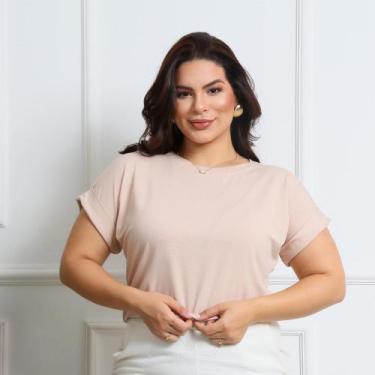 Imagem de Blusa Feminina Plus Size Lisa Manga Princesa Elegante - LEYLA MODAS, N