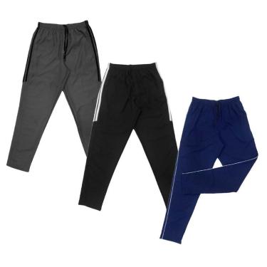 Imagem de Kit 3 Calças de Tactel Black Bear Lisa Básica Masculina Casual-Masculino