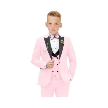 Imagem de Terno Slim Fit Infantil Verde Matcha De 3 Peças Com Lapela Pontuda, Ja