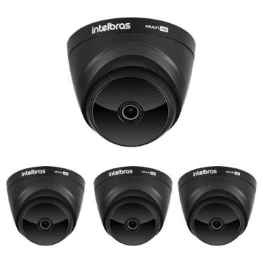 Imagem de Kit 4 Câmeras Multi HD 2 Megapixels 20m VHD 1220 D BLACK Intelbras