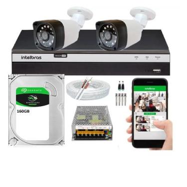 Imagem de Kit 2 Cam Fullhd 1080p + Dvr 3004c Full Hd Completo - Intelbras