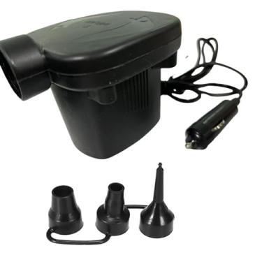 Imagem de Bomba Inflável Elétrica para Carro de Camping Colchão Ar Portátil Preenchimento Rápido com 3 Bicos Alta Pressão Piscina Barco Sofá Anéis Natação Uso V