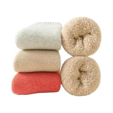 Imagem de Meias De Lã Para Homens E Mulheres, 3 Pares, Térmicas, De Cashmere, Es