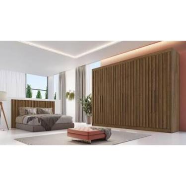 Imagem de Guarda Roupa Casal Ripado 6 Portas 6 Gavetas Potente Europa Móveis Eur