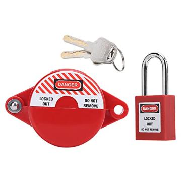 Imagem de Asixxsix Bloqueio de Válvula de Gaveta e Cadeado de Segurança, Dispositivo de Bloqueio Seguro para Babador de Mangueira, Dispositivo de de Válvula Vermelha, de Torneira