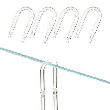 Imagem de LINLAN Conector de tubo em U de vidro de aquário de 4 peças, design antitorção, para mangueira de ar ID de 5/16 polegadas (4 mm), serve para bombas de ar e difusores de CO2, acessório para aquários