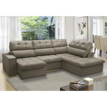 Imagem de Sofá de Canto Ret c/Chaise Ferguile Bahamas - Castor - Ferguile Estofa