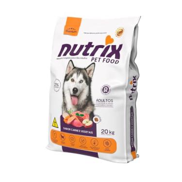 Imagem de Ração NUTRIX Premium Cães Adultos Raças Médias e Grandes Carne e Vegetais 20Kg