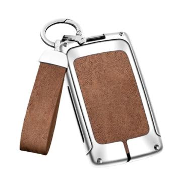 Imagem de Capa De Chave De Carro De Couro De Liga De Zinco Compatível Com Dacia Logan Sandero Duster Lodgy Spring Jogger Compatível Com Renault Koleos Captur Kadjar(B-silver brown)