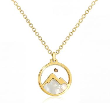 Imagem de UVGVA Colar feminino com semente de mostarda em aço inoxidável banhado a ouro - Pingente inspirador Move Mountains, presentes para filha, mãe, irmã, Normal, Metal, Sem Pedra Preciosa