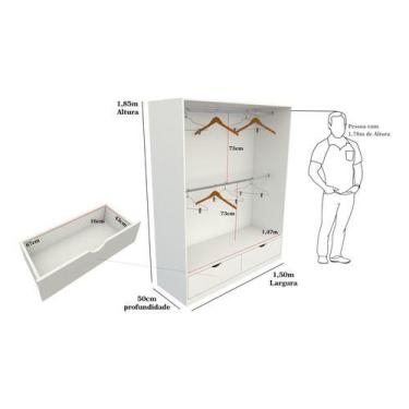 Imagem de Armário Cabideiro Marina M13 Closet Loja Roupeiro Quarto Mdp - VETORIA