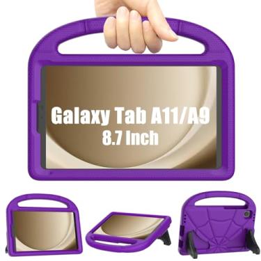 Imagem de Capa infantil para Samsung Galaxy Tab A11 de 8,7 polegadas 2025/A9 2023/A7 Lite 2021, DJ&RPPQ capa fofa leve à prova de choque com suporte para Galaxy Tab A7 Lite (SM-T220/T225/T227) - roxa