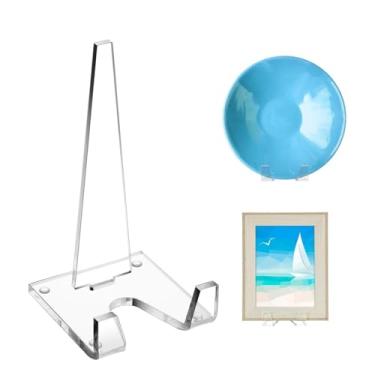 Imagem de 2UN Suporte de Prato Acrílico Estante Exposição Clara para Mesa Decorativa Livro Placa Foto Arte Casa Escritório