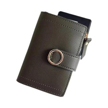 Imagem de Carteira Curta De PU Feminina Com Zíper, Porta-Cartões E Bolsa Para Mo