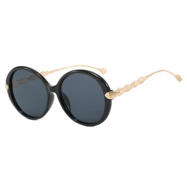 Imagem de Óculos de Sol com Hastes Redondas em Metal em Cores Vibrantes para Homens e Mulheres, Ideais para Esportes ao Ar Livre, Corrida e Ciclismo, nas Cores Preto e Cinza.