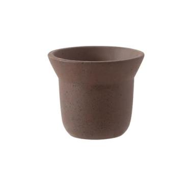 Imagem de Vaso de flores redondo com cimento salpicado com orifícios de drenagem, vaso de plantas de mesa para varanda, sala de estar, cozinha, recipiente para plantas (3 cores) (café)