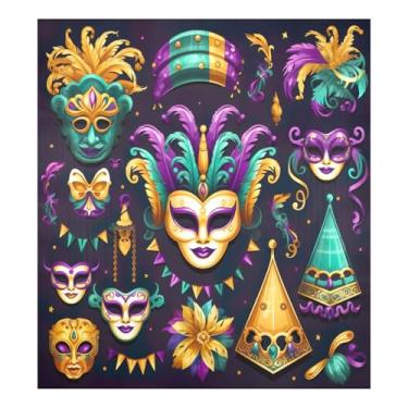 Imagem de Blueangle Capa magnética para lava-louças de carnaval, decoração de capa frontal de lava-louças, adesivos de eletrodomésticos, adesivos de eletrodomésticos, 58 cm C x 66 cm adesivo magnético