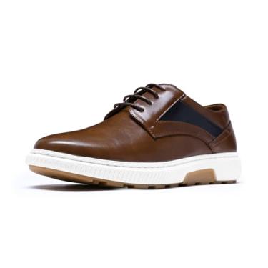 Imagem de Allthemen Sapato social masculino casual Oxford para negócios, tênis masculino, Café, 40