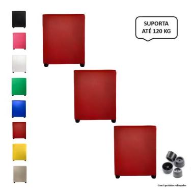 Imagem de Kit 3 Pufs Puff Banqueta Quadrado Decorativo Casa - Mercadão dos Puffs