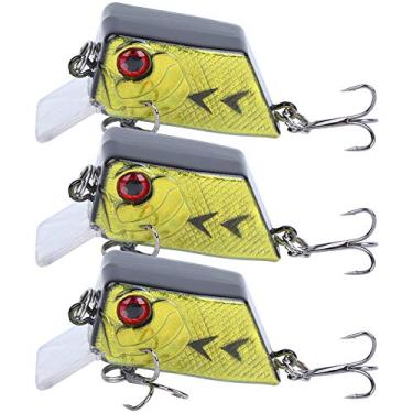 Imagem de 3 pçs cubo mini isca artificial peixe isca ferramenta de pesca com ganchos afiados (3#)