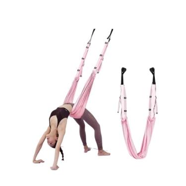 Imagem de Alça de ioga corda feminina rede elástica treinador feminino cinto de ginástica rede balanço esticamento inversão (rosa)