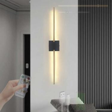 Imagem de LED Bateria Arandela USB Recarregável Lâmpadas de Parede Reguláveis com Controle Remoto Rotação 350° Sem Fio Iluminação de Parede Magnética para Sala de Estar Escada Quarto Corredor (Base Quadrada, 62