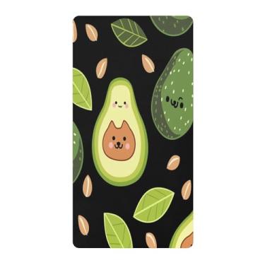 Imagem de Blueangle Lençol de berço padrão para berço infantil - Lençóis de algodão macio e respirável com abacates fofos (450)