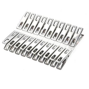 Imagem de 20 Peças de Prendedores Roupa Aço Inoxidável Clips Metal para Selamento Casa Escola Escritório Itens Pequenos Sacos Plásticos