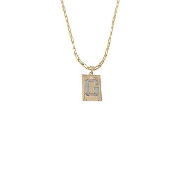 Imagem de Cordão 60Cm Masculino Feminino Pingente Letra G Banhado Ouro