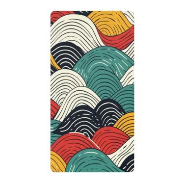 Imagem de Blueangle Lençol de berço padrão para berço infantil - Lençóis de algodão macio e respirável com ondas abstratas (867)